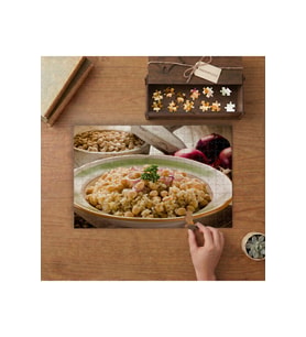 Nohutlu Bulgur Pilavı Tasarımı 240 parça Ahşap Puzzle Ahşap Kutuda MP00405