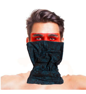 Baf Bandana Çoklu Kafatası Mavi Siyah Maske