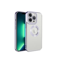 Apple iPhone 13 Pro Uyumlu Kılıf Kamera Korumalı Logo Gösteren Zore Omega Kapak (Lila)