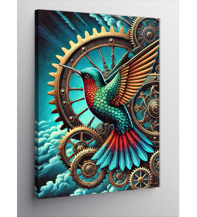 Kanvas Tablo Dişli Kolibri Kuşu
