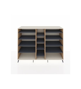 Kronos Dolap 11 Raflı  220x59x163 Çam-Aytaşı/Antrasit