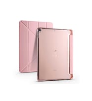 Apple iPad Pro 10.5 (7.Nesil) Uyumlu Kılıf Zore Tri Folding Kalem Bölmeli Standlı Kılıf (Rose Gold Altın)