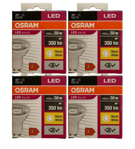 Osram 4.5W (50W) 3000K (Sarı Işık) GU10 Duylu Par16 Led Spot (4 Adet)