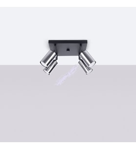 RIOLIGHT MODERN SİYAH GÖVDE1 KROM1 HAREKETLİ1 BAŞLIK 4XGU10 LED KARE SPOT AVİZE(AMPÜL DAHİLDİR)