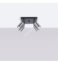 RIOLIGHT MODERN SİYAH GÖVDE1 KROM1 HAREKETLİ1 BAŞLIK 4XGU10 LED KARE SPOT AVİZE(AMPÜL DAHİLDİR)