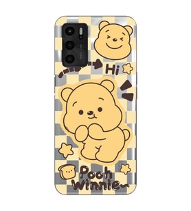Oppo A16 Uyumlu Winnie The Pooh Desenli Şeffaf Telefon Kılıfı
