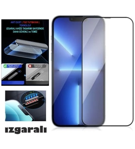 Iphone x Ekran Koruyucu Toz Filitreli Izgaralı Anti Dust Tam Kaplayan Kırılmaz Cam