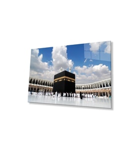 Kabe Kutsal Topraklar Dini Duvar Dekoru Cam Tablo 4mm Dayanıklı Temperli Cam (Çok Renkli)