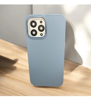iPhone 13 Pro Max Uyumlu Sade ve Şık Kaliteli Silikon Telefon Kılıfı (Mavi)
