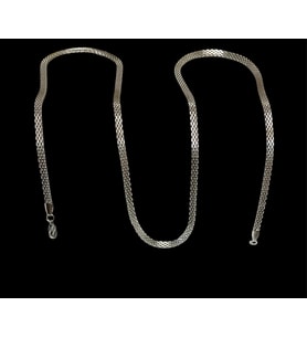 Gümüş Renk Hasır Örme Çelik Erkek Kolye 65 cm (3mm)