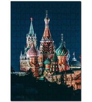 Cakapuzzle Saint Basil Kadetrali Gece Görsli Puzzle Yapboz MDF (Ahşap) (120 Parça)