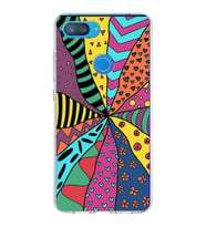 PrintiFy Xiaomi Mi 8 Lite ile Uyumlu 1mm Slim Fit Retro Renkler 4 Baskılı Şeffaf  Kılıf