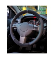 Fort Focus 3 Uyumlu Dikmeli Direksiyon Kılıfı Noktalı-Alkantara Gri Yüzüklü