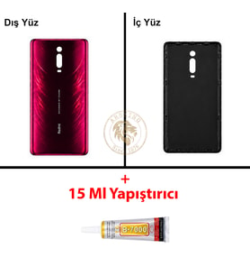 Xiaomi Mi 9T Alev Kırmızısı Arka Pil Kapağı Batarya Kapağı Lazer Kesim + B-7000 Yapıştırıcı