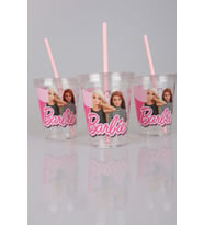 LİSANSLI BARBIE KRISTAL PİPETLİ BARDAK