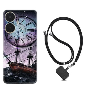 Realme C55 Kılıf Silikon Boyun Askılı İpli Desenli Silikon Time 1749