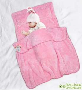 Çoban Dikişli Bebek Çocuk Battaniyesi (Pembe)