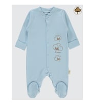 Civil Baby Bebek Organik Patikli Tulum 0-3 Ay Mavi (Mavi)