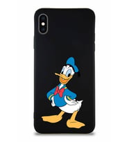 Apple iPhone XS Max Soft Premier Kapak Donald Duck-C Tasarımlı Silikon Kılıf - Siyah (Şeffaf)