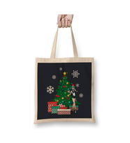Neptune Around The Christmas Tree Sailor Moon Yılbaşı Beyaz Bez Çanta Uzun Saplı Alışveriş Çantası