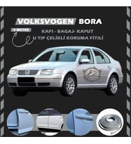 Volksvogen Bora Oto Araç Kapı Koruma Fitili 5metre Parlak Gri Renk