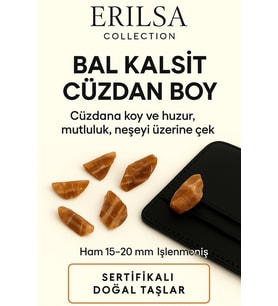 Sertifikalı Cüzdan Boy Ham Bal Kalsit Taşı Kütle Odaklanmayı Artırır ve Pozitif Enerji