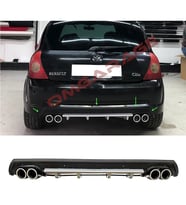 Renault Clio Mk2 HB Gri Difüzör Çiftli Yuvarlak Egzoz Görünümlü D Tip Difizör 1998-2005