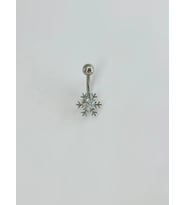 Kar Tanesi Detaylı Göbek Piercing - Pg0103