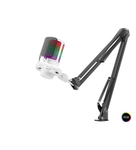 Rgb Mikrofon Seti Boom Mikrofon Kolu Type-C 192Khz 24Bit Beyaz ME6S35W