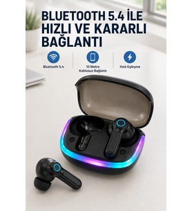 WS Bluetooth Kulaklık Quad ENC HD Voice 500mAh Şarj Kutulu Kablosuz Kulaklık