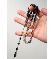 Renk Geçişli Usta İşçilik Ateş Kehribar Tesbih