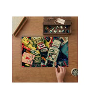 Nostaljik Robot Oyuncaklar Tasarımı 240 parça Ahşap Puzzle Ahşap Kutuda MP02156