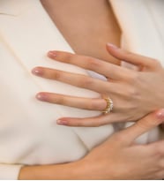 MYOROGOLD, 14 Ayar Kalp Figürlü Beştaş Altın Yüzük