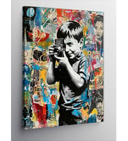 Kanvas Tablo Fotoğraf Çeken Çocuk ve Sanat