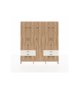 Arges Dolap 12 Raflı 4 Çekmeceli 2 Askılı 220x30x243 Aytaşı-Çam/Aytaşı