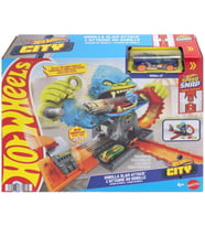 Hot Wheels Oyuncak Araba Izleme Seti, Şehir Oyuncak Seti, Devasa Goril Saldırısı Ve 1:64 Ölçeğinde A (Çok Renkli)