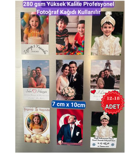 Stüdyo 14 Kişiye Özel Fotoğraflı Magnet 7,5x10 cm (12 Adet)
