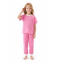 Kız Çocuk %100 Pamuk ve Baskılı Pijama Takımı 3-8 Yaş 12720IS MODANINO
