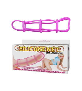Baile Net Sleeve Süper Kalite Silikon Penis Kılıfı Fantezi Penis Kafesi