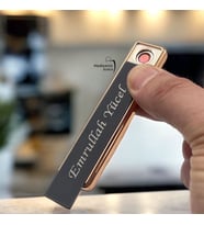 Silvio Monetti İsme Özel Tasarım Usb Şarjlı Çakmak (Antrasit)
