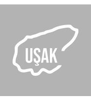 Uşak Harita Araba Sticker siyah 17x14 CM (Beyaz)