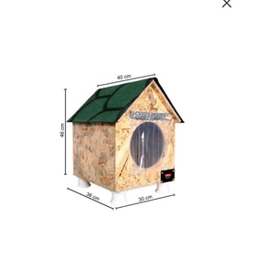 Kedi evi kedi yuvası kedi Barınağı 1KEDİLİK  su ve ısı yalıtımı iç ve dış mekan için 33x38x40