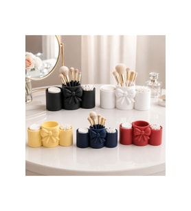 3D Fiyonk Tasarımlı Makyaj Fırçalık ve Kozmetik Organizer