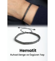 Hematit Doğal Taş Mat Gri Çavuş Kesim 4x2mm Makrome Bileklik