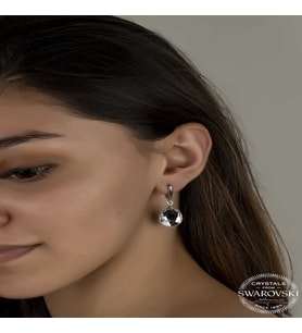 S-warovski Crystal Taşlı Gümüş Beyaz Damla Sallantılı Kadın Küpe