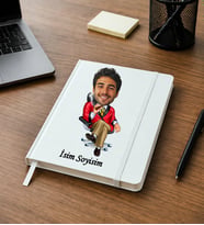 Kişiye Özel Karikatürlü İsimli Defter – İş Adamı Temalı Özel Tasarım Defter, Erkek Hediye