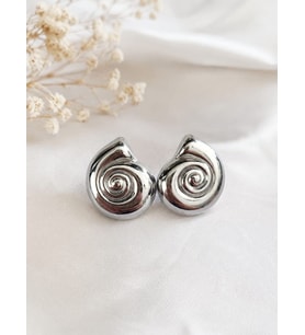 CM Jewelry Sarmal Gümüş Renk Çelik Küpe