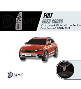 Fiat Egea Cross 2015-2019 Özel Desenli Krom Ayak Dinlendirme Pedalı Ayak Dayama Pedalı