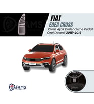 Fiat Egea Cross 2015-2019 Özel Desenli Krom Ayak Dinlendirme Pedalı Ayak Dayama Pedalı