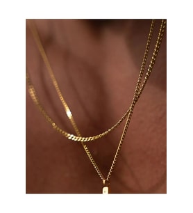 14 K Gold Kaplama 925 Ayar Gümüş 2 Mm Gurmet Kolye